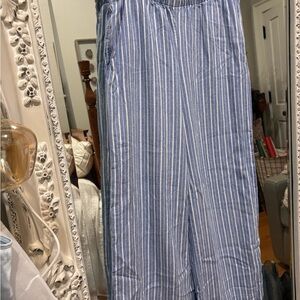 Blue Striped Women's Skinny Pants